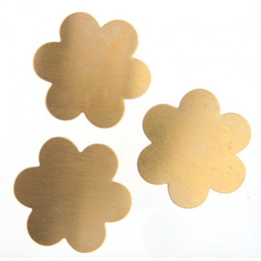 24ga Brass Flower, 34mm, Pack of 4