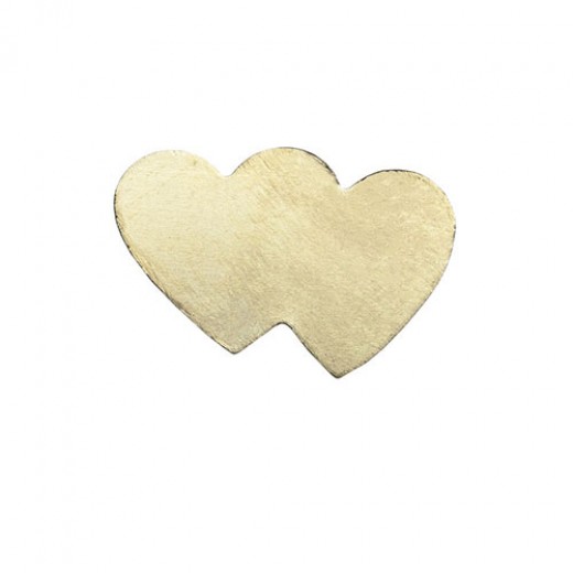 ImpressArt 24ga Brass Double Heart, 1 7/16"