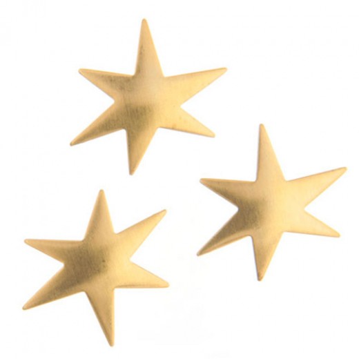 24ga Brass Funky Star, 29mm, Pack of 4