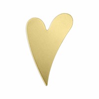 ImpressArt 24ga Brass Swirly Heart, 1 1/4" / 32mm, Pack of 4