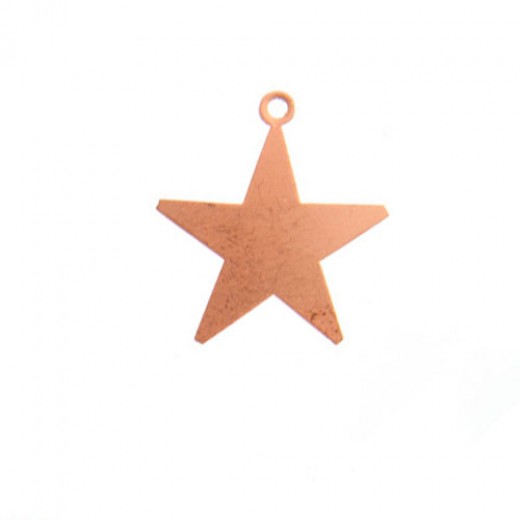 24ga Copper Star with Ring, 7/8" Pack of 3