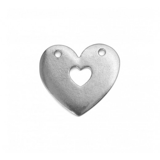 Pewter Cut Out Heart, 25mm Blank