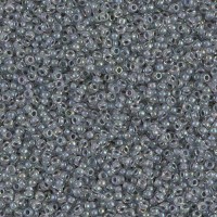 Dark Grey Lined Crystal AB Miyuki 15/0 seed beads, colour 2210, 8.2g approx.