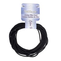 2mm Waxed Cotton Cord,Black, Pack of 5m.