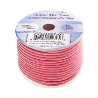 2mm Waxed Cotton Cord, Neon Pink,4.5m