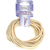 2mm Waxed Cotton Cord, Ivory ,Pack of 4.5m